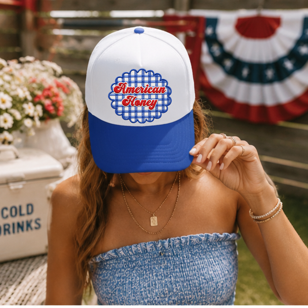 American Honey Trucker Hat Gingham